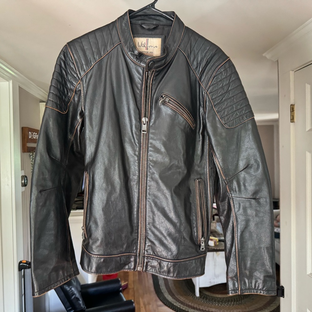 Wilson’s leather vintage jacket.